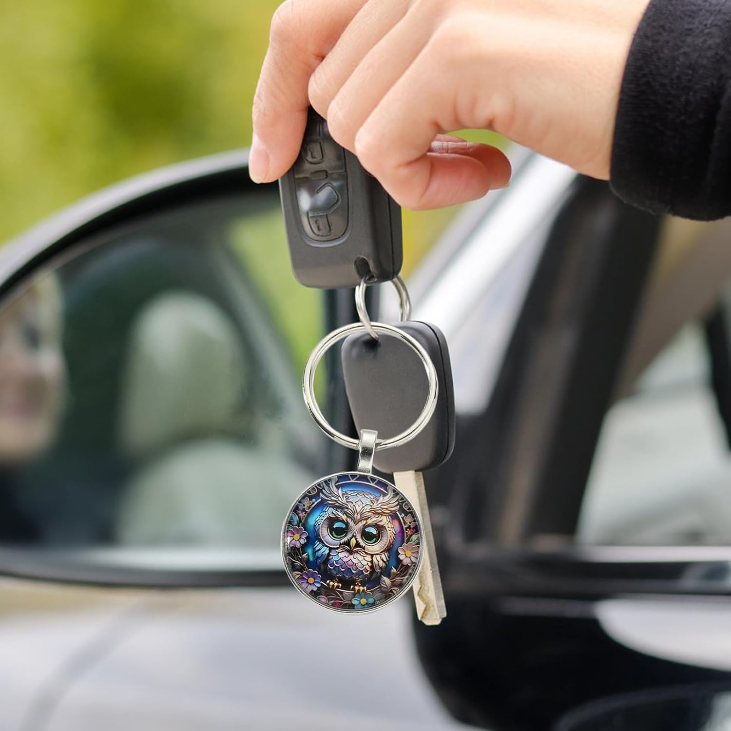 [Cxiskyu] Owl Key Ring for Women - Chic Wallet Keychain, Novelty Animal Key Charm, Mini Metal Keychain Clip | Owl Zipper Pender for Backpack, Car Key Organizer Gift Accessory for Mother, Friends