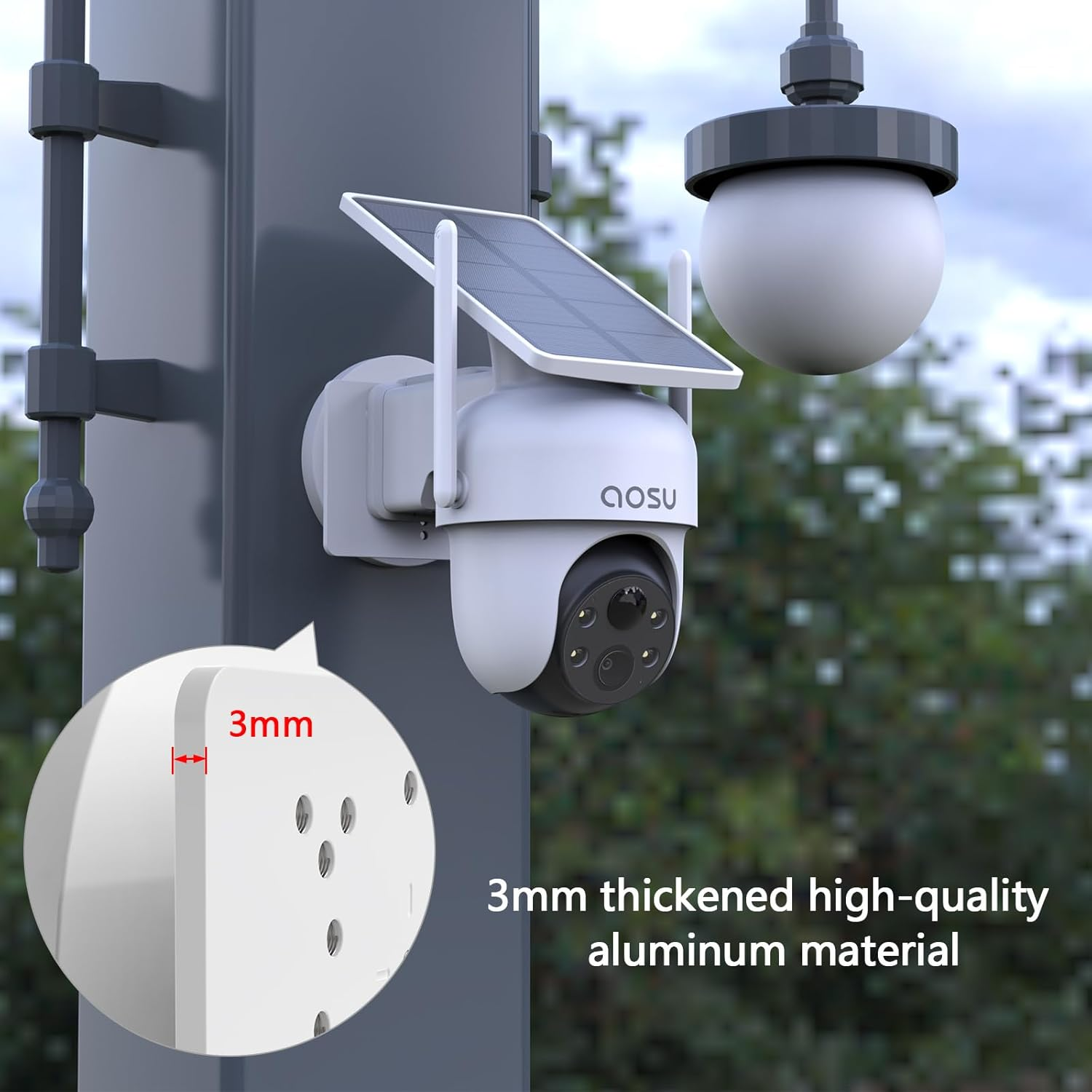 HOLACA Magnetic Mount Compatible with AOSU, ANSQUE, Cinnado, Eufy, Reolink, SEHMUA, Tapo Security Camera, Mount Bracket for Solar Security Camera (Camera NOT Included), White image number 1