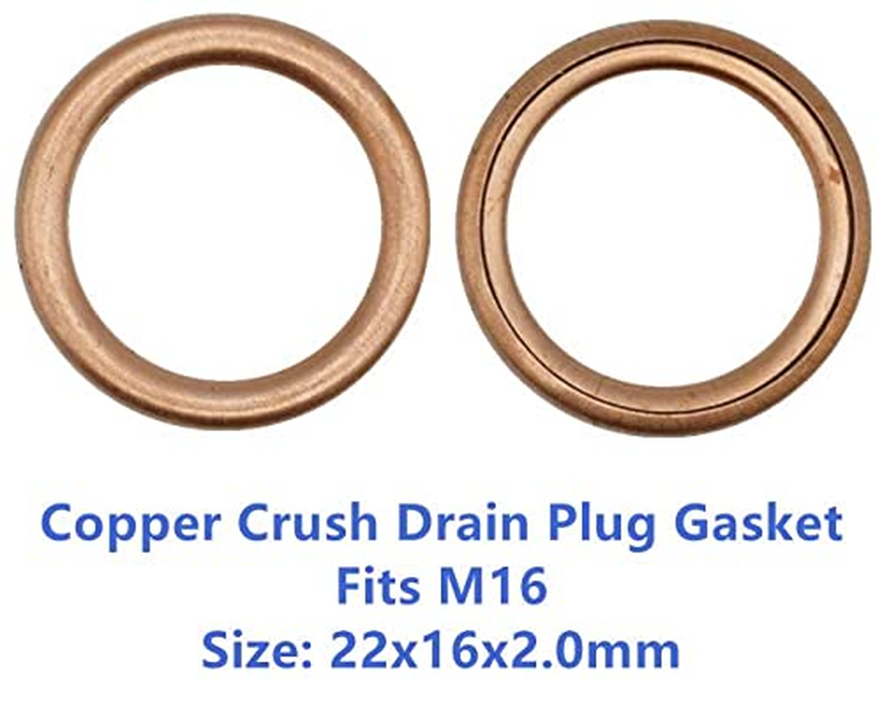 20 PCS Oil Drain Plug Gasket,Copper Crush Washer M16 Replaces 11137546275 Fits Mini Cooper, Cooper S, Paceman, Clubman, Countryman N12 N14 N16 N18 (22X16X2.0Mm)