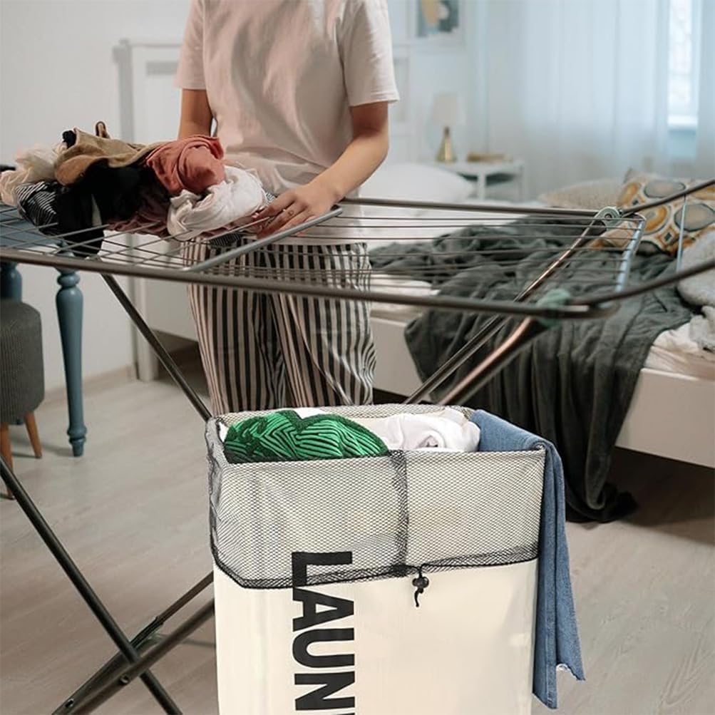 3Pcs Laundry Basket with Wheels, Beige Dark Gray Light Gray, Foldable Dirty Clothes Storage Bins, Clothes Storage Basket, Rolling Laundry Hamper for Bedroom, Bathroom, Dorm, Laundry Room image number 5