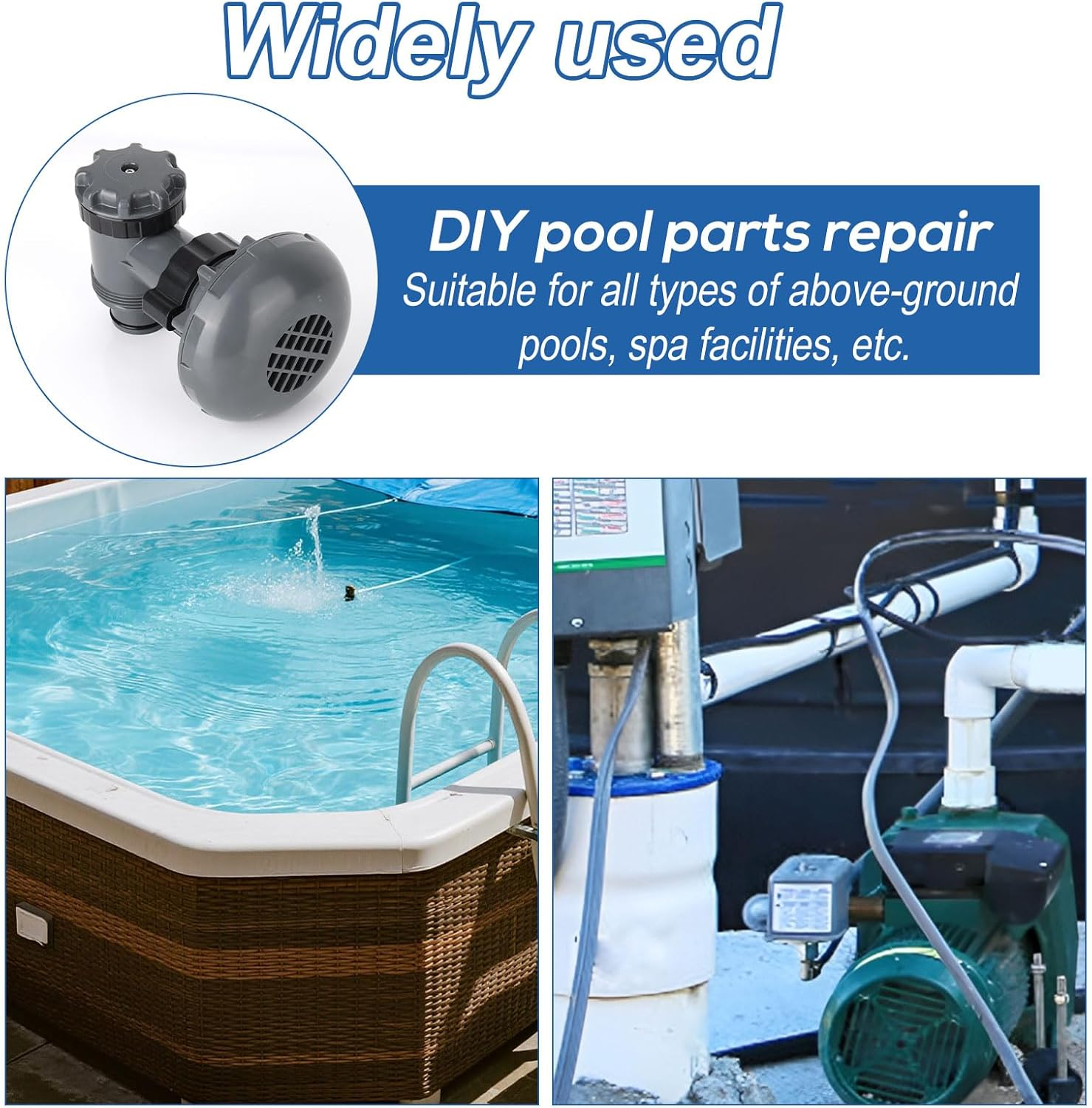 On/Off Plunger Valve with Strainer for P6H1317, On/Off Plunger Valve Easy Adjustment Replacement Parts for Above-Ground Pool Filter Pump Compatible with Intex Coleman Hnemix image number 3