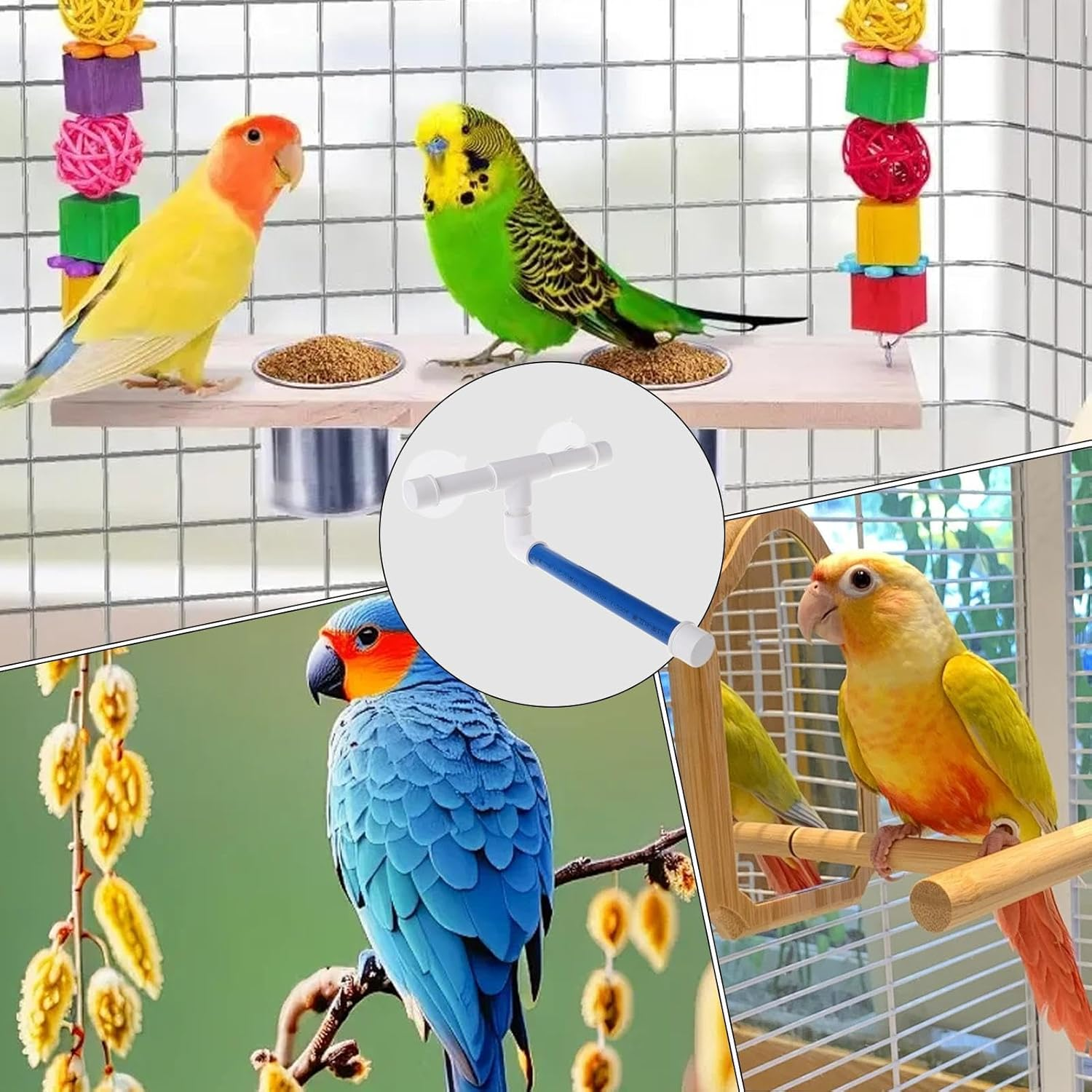 Bath Spices for Bird Shower, Parrot Shower Perch, Suction Cup Bird Toy Stand Shower Perch | Parrot Cage Accessories, Bath Toys Standing Rack Wall Mount, Pet Supplies image number 6