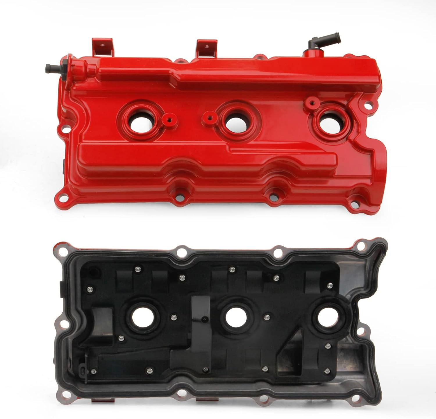 MITZONE Upgrade Aluminum Valve Cover Compatible with 2005-2019 Nissan Frontier 05-15 Xterra 05-12 Pathfinder NV1500 2500 3500 4.0L V6 Replacement # 13264-EA210, 13264-EA200 Red image number 2