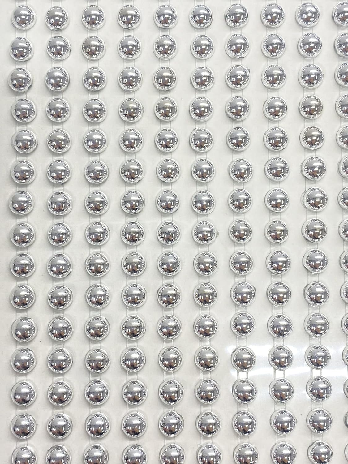 400 Self Adhesive Pearls 6Mm Small round Pearl Stick on Adhesive Beads Embellishment (Metallic Silver)