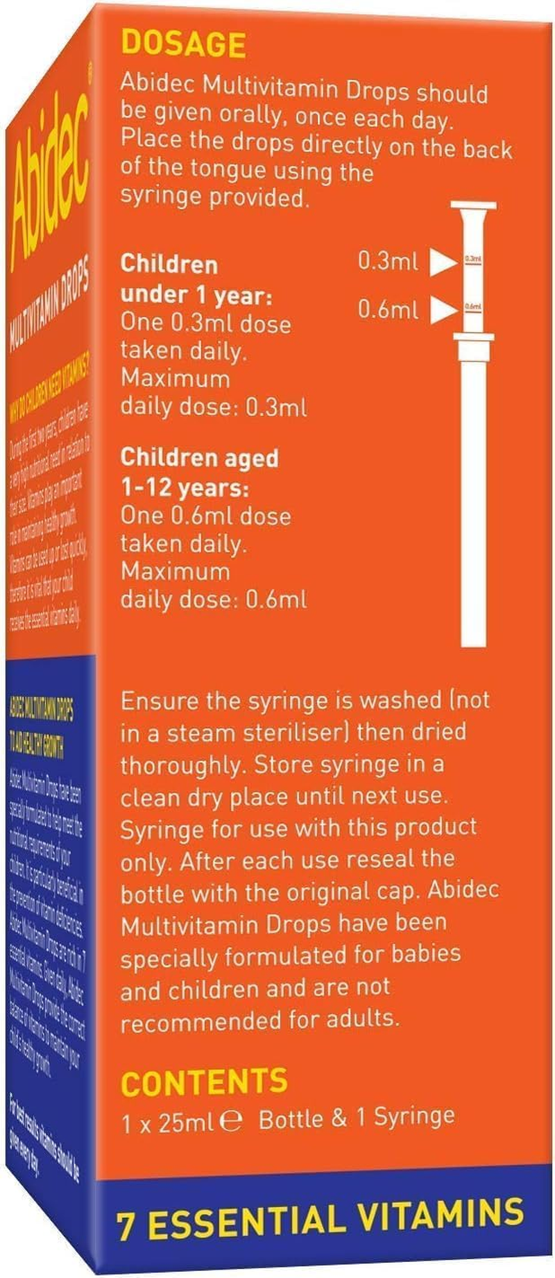 Abidec Multivitamin Supplement for Babies and Children Drop, 25Ml image number 2