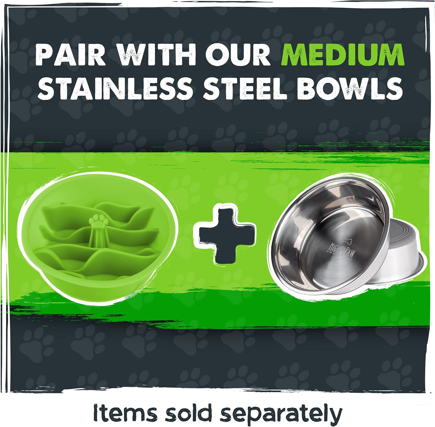 Mighty Paw Slow Feeder Dog Bowls | Interactive Dog Bow Insert - Silicone Puzzle Feeder Insert - Medium for All Sized Breeds (7" X 2")