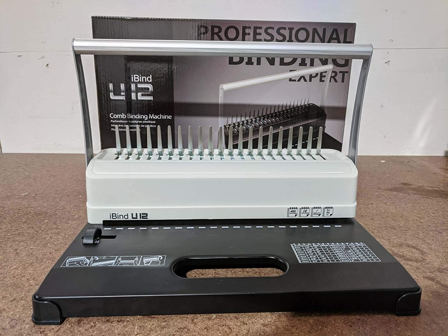 New Home Office Plastic Comb Binder/Binding Machine 21 Holes - White image number 3