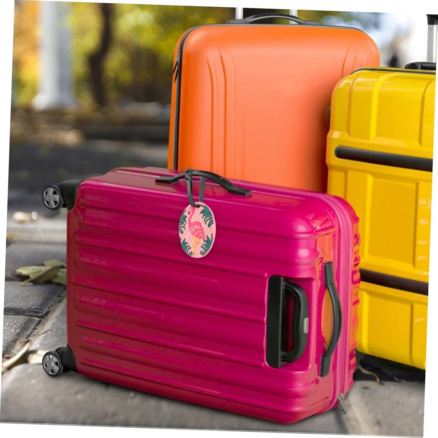 Didiseaon Cute Luggage Tags Funny Cartoon Soft Plastic Luggage Labels for Women Travel Suitcases with Id Strap image number 3