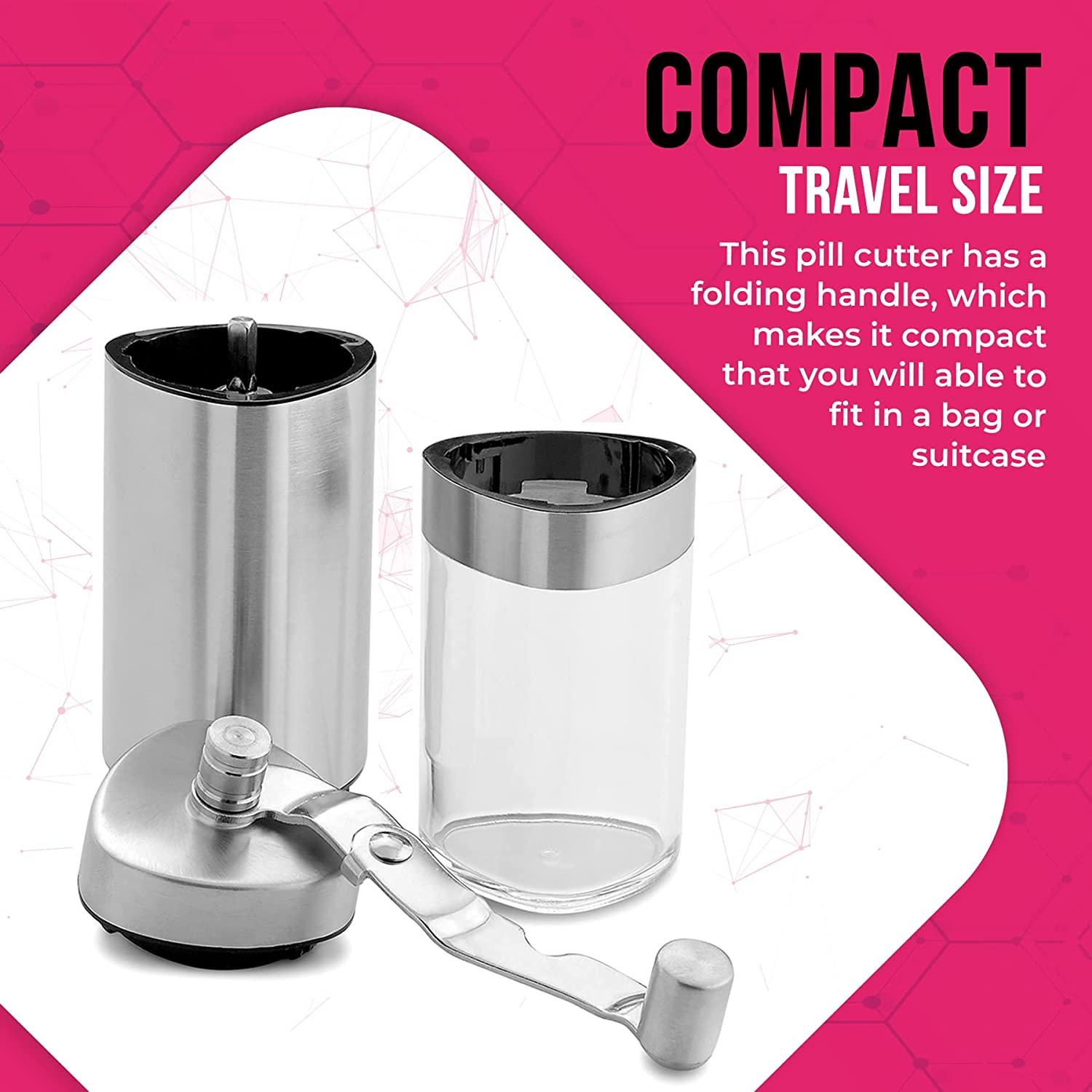 Pill Grinder - Pro Manual Pill Mill Crusher and Cutter Crush, Grind and Pulverize Multiple Pills and Tablets to Fine Powder Use for Seniors, Feeding Tubes, Kids or Dogs, Cats, & Pets image number 3