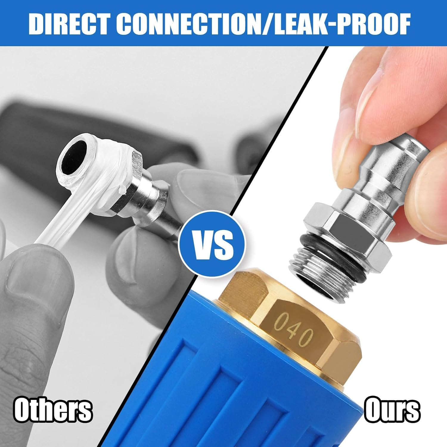 Turbo Nozzle Pressure Washer, 4000 PSI Rotating Power Washer Nozzles Max 5000 PSI with 1/4&rdquo; and 3/8&rdquo; Quick Connect, 7 Pressure Washer Accessories for Concrete, Brick, Driveway, Patio(4.0 GPM) image number 5