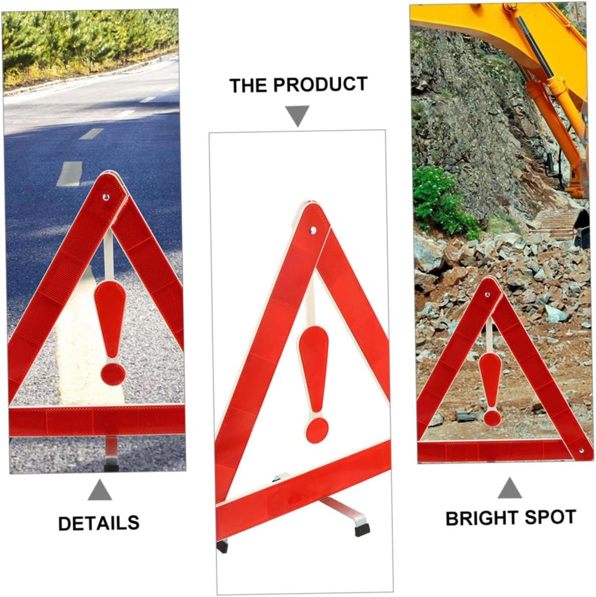 4Pcs Auto Warning Sign Car Folding Triangle Safety Road Safety Kit for Car Emergency Scenario image number 3