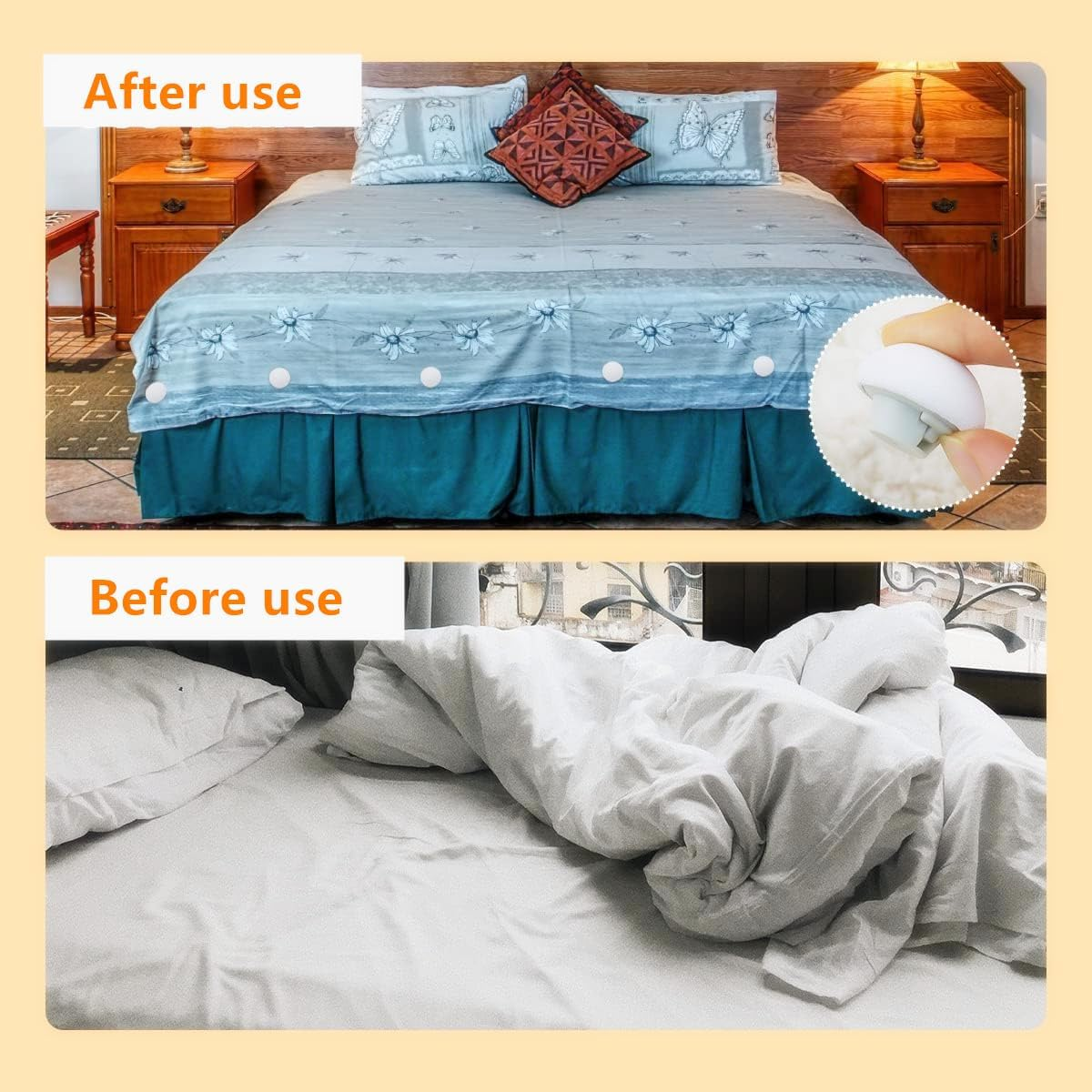 32 Sets Duvet Pin Duvet Clip, Non-Slip Quilt Clip, One Button Unlock Duvet Clip, Duvet Button Fastener, Suitable for Quilt, Cushion, Curtain (White) image number 5