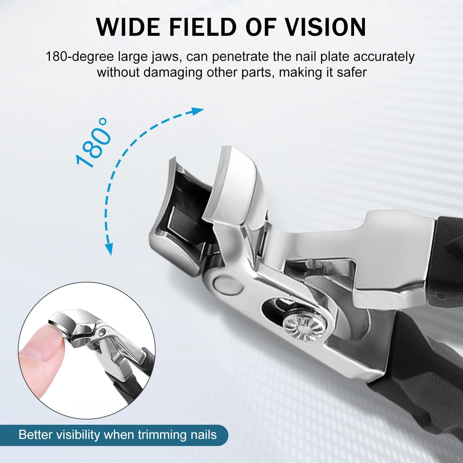 Clipmaster Pro Nail Clippers for Seniors, Clip Master Pro Toenail Clippers, Long Handled Ergonomic Curved Toenail Clippers for Seniors, Wide Jaw Thick Toenail Clipper Men Women, 2 PCS - 2 Pcs image number 3