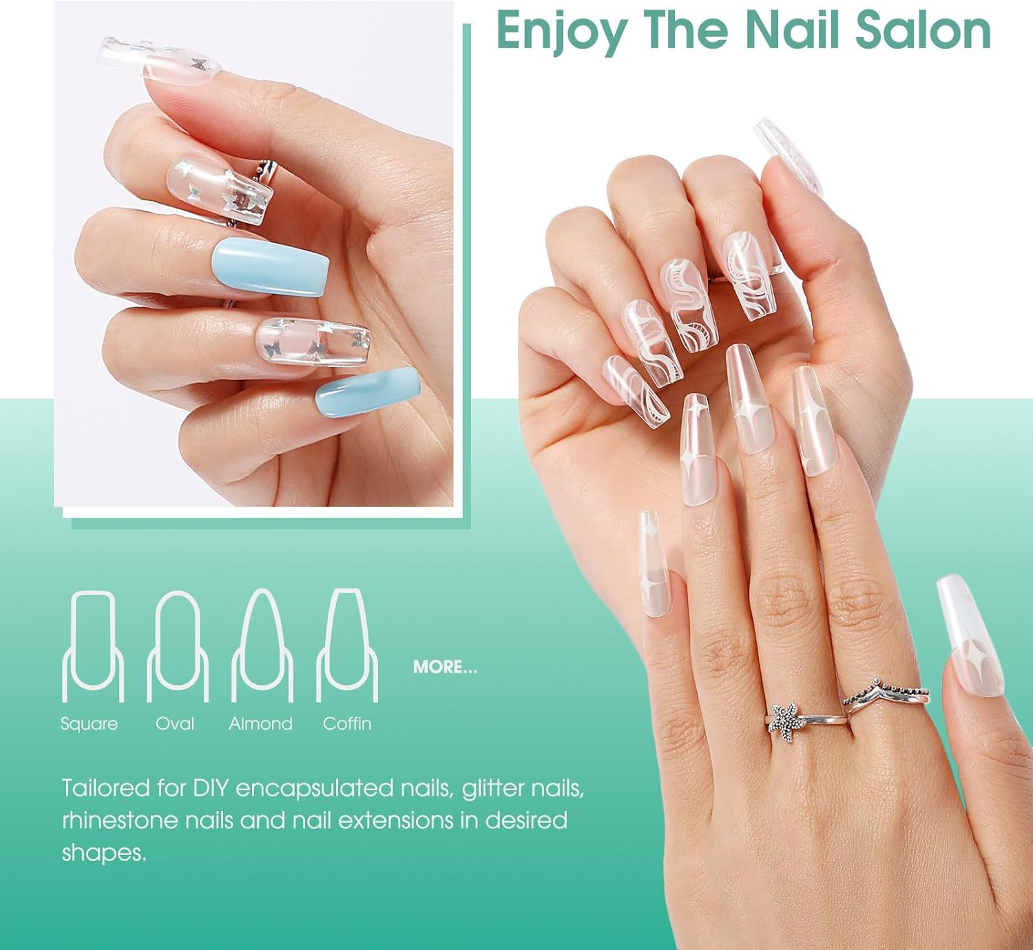 ROSALIND2 Oz Clear Poly Nail Gel, Poly Extension Gel Nail Art Acrylic Extension, Clear Poly Nail Gel Tube Extension Spring Gel Nail Builder for Women as Easter Clear Poly Nail Gel - Clear image number 3