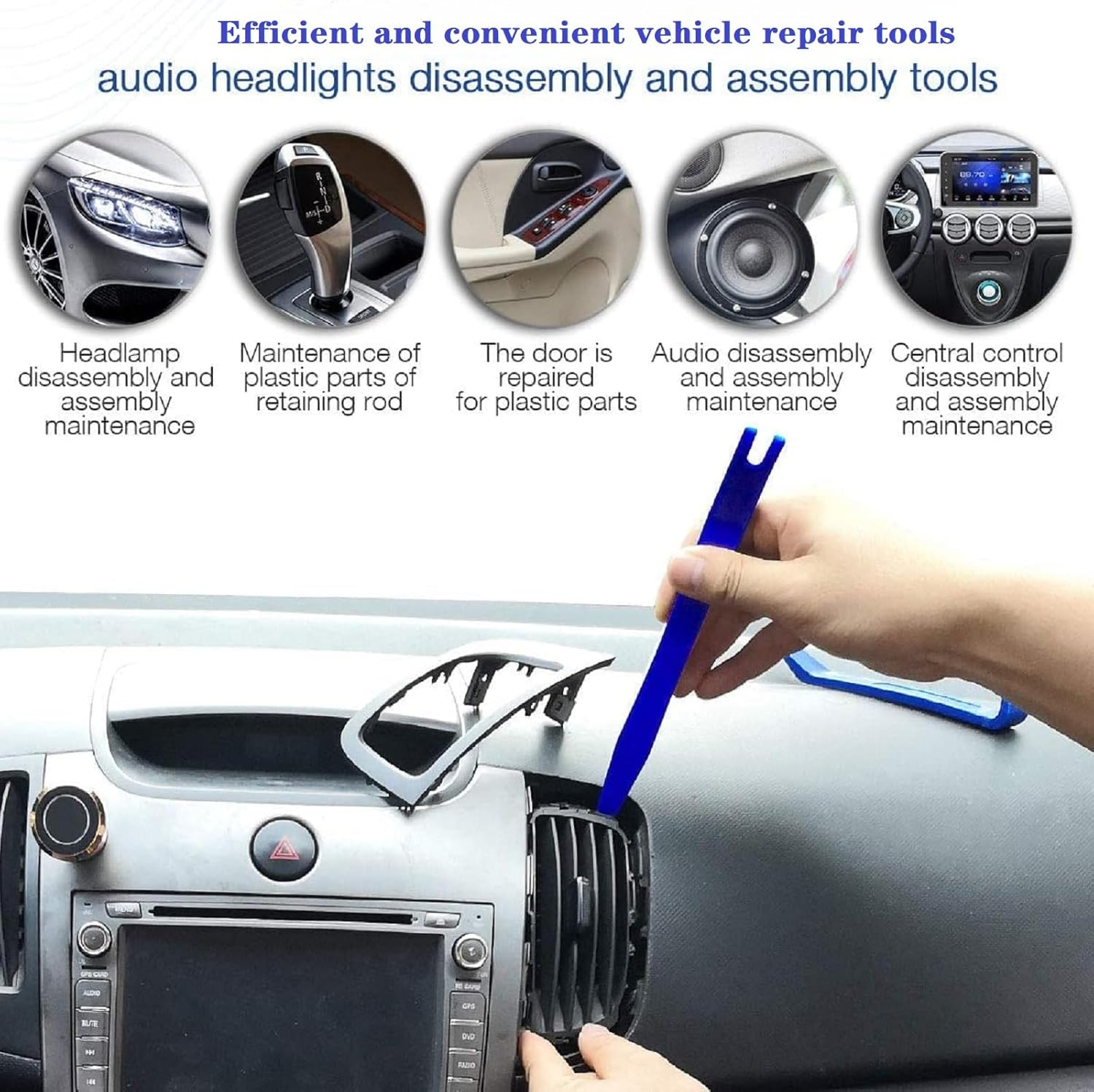 88 Pcs Trim Removal Tool, Fastener Remover Car Tool Kit, Automotive Interior Plastic Kit, Auto Clip Pliers Removal Tool Kit with Storage Bag, Blue image number 4