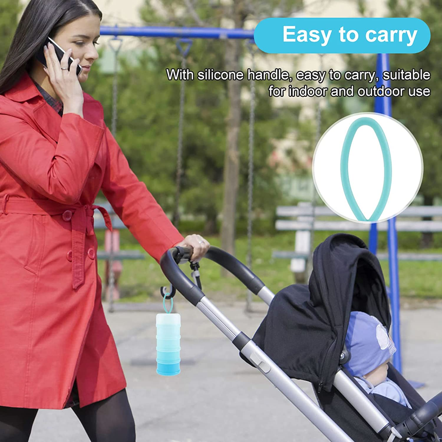 2 PCS 4 Layer Portable Baby Food Storag Box Multiple Openings Cereal Cartoon Infant Milk Powder Box Toddle Snack Container,Baby Milk Powder Food Mixing Container Portable Large-Capacity Milk Powder Child Container(Blue, Sakura Powder)