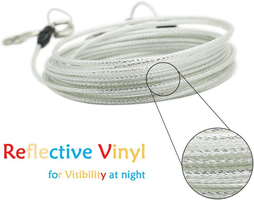 Petest 30Ft Reflective Tie-Out Cable for Heavy Dogs up to 125 Pounds image number 4