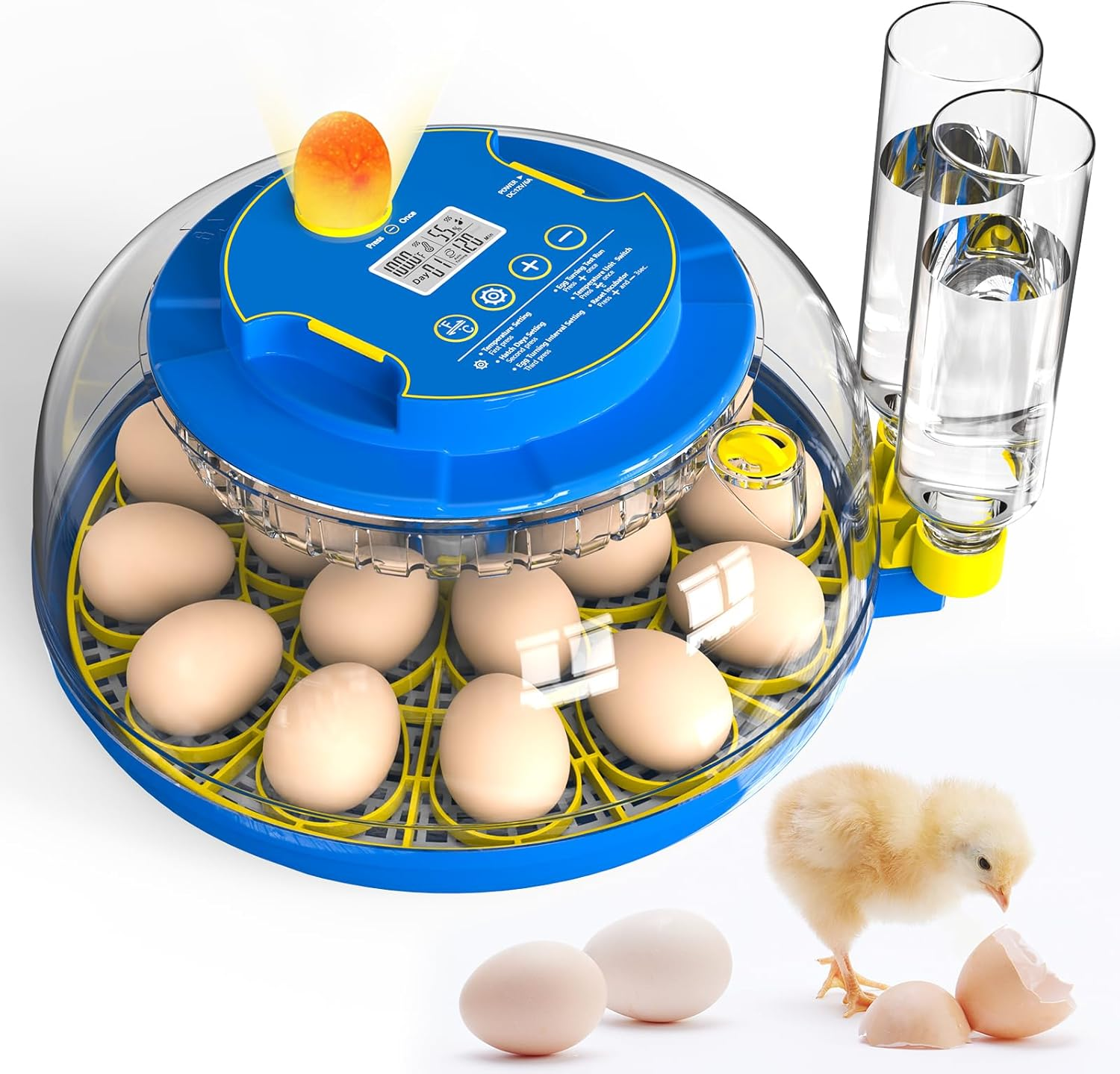 Advwin Eggs Incubators for Hatching, 8/18 Eggs Incubator with Automatic Egg Turning and Temperature Control, Automatic Water Adding, LED Egg Candler, for Hatching Chickens, Duck, Goose Eggs