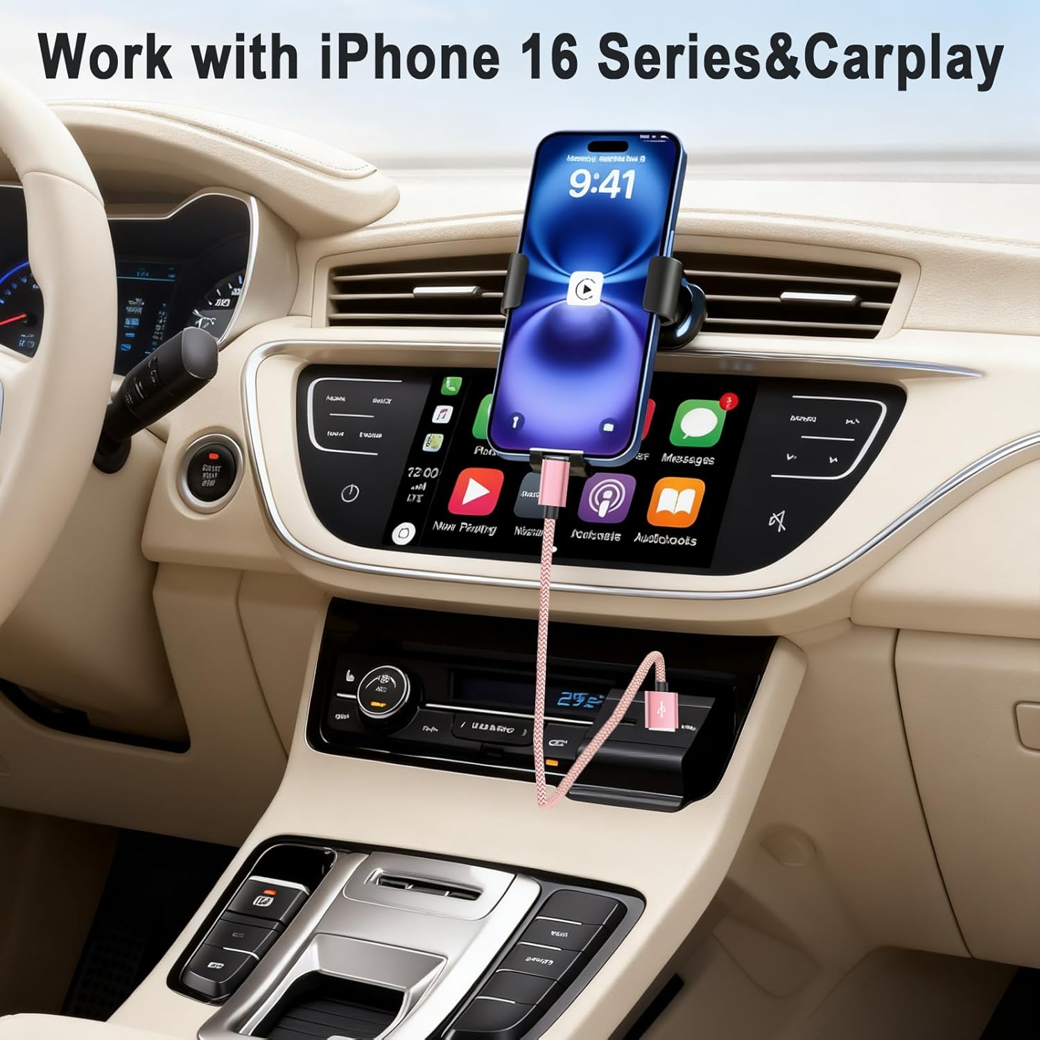 USB Charger Cable 2M/6.6 FT USB to USB C Cable,Type C Fast Charging Cord for Apple Iphone 16 15 Pro Max Plus,Ipad Air 4 4Th 5 5Th,Mini 6 6Th,7 7Th Generation Gen,Samsung S25 24 S23 S22,2 Pack Pink image number 6