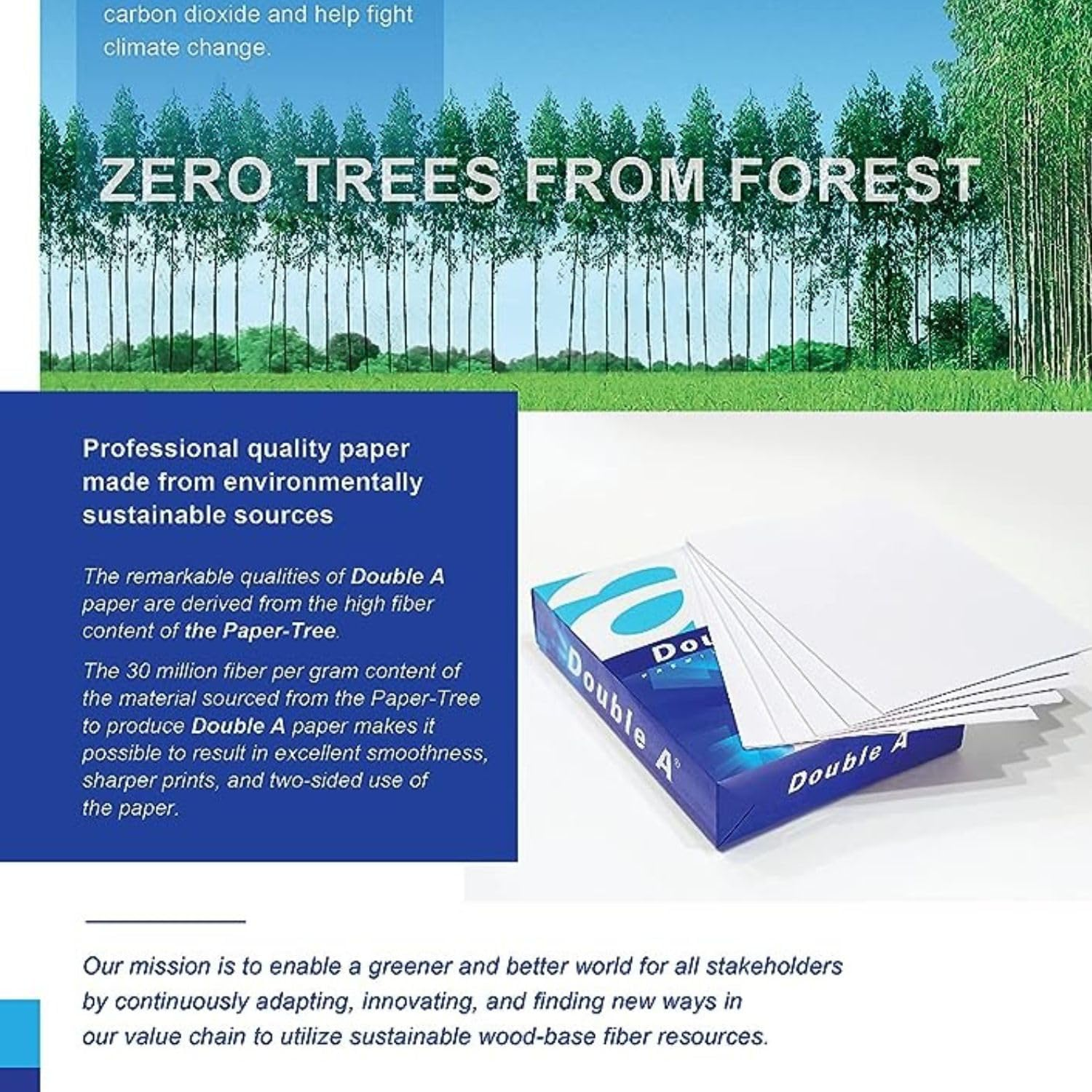 Double a Premium 80 GSM Copy Paper, White, A5 Size (500 Sheet)