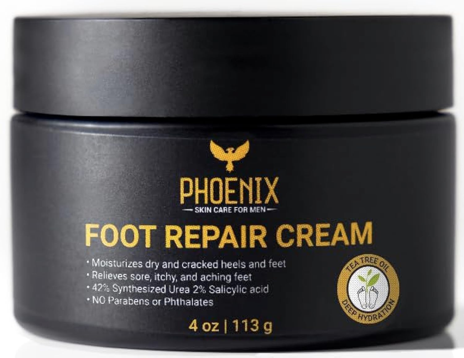 Phoenix Foot Cream - 42% Urea Cream for Cracked Heels, Dry Feet & Callus Treatment, Urea 40 Lotion with Tea Tree Oil & Salicylic Acid, Paraben-Free Foot Cream for Men image number 1