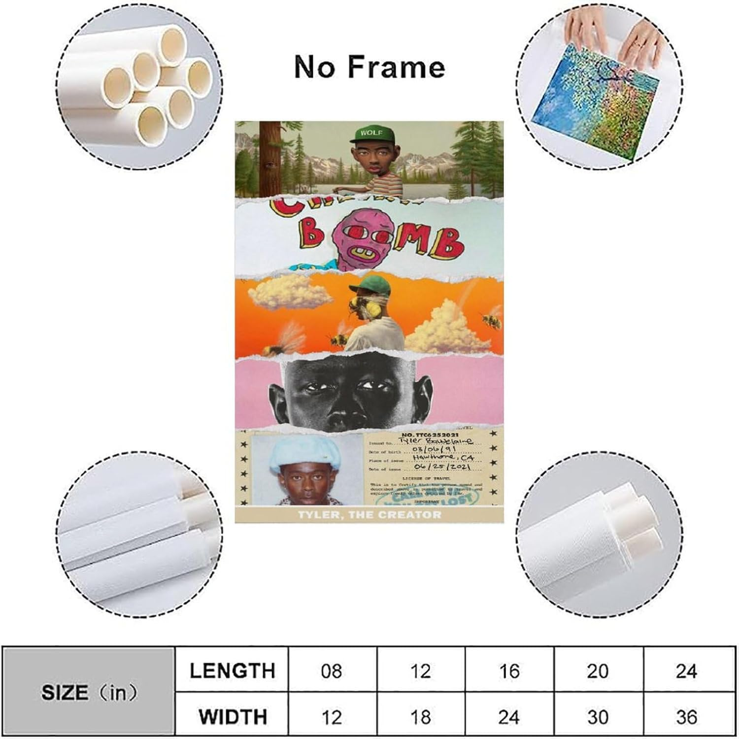 Tyler, the Creator Poster Album Cover Poster Canvas Painting Wall Art Picture Home Decor Print for Bedroom Living Room Dorm Study Bar Office 12X18Inch(30X45Cm) image number 2