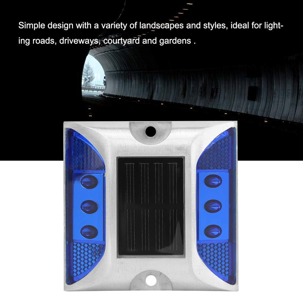 Solar Driveway Lights, Solar Power Ground Marker Lights Waterproof Outdoor Driveway Road Highway Spike Lamp, Solar Deck Lights Outdoor Dock Marine Lights (Blue) image number 2