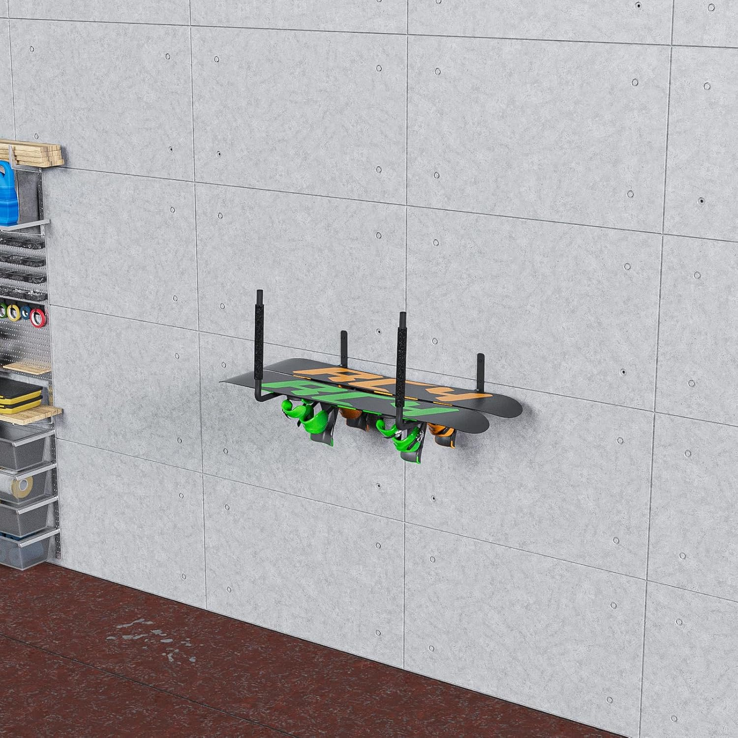 QLS Roof Box BOX1 Black Wall Mount Holder for Storage of Garden Tools, Ski, Sports Equipment, Surfboard - 57 Cm image number 1