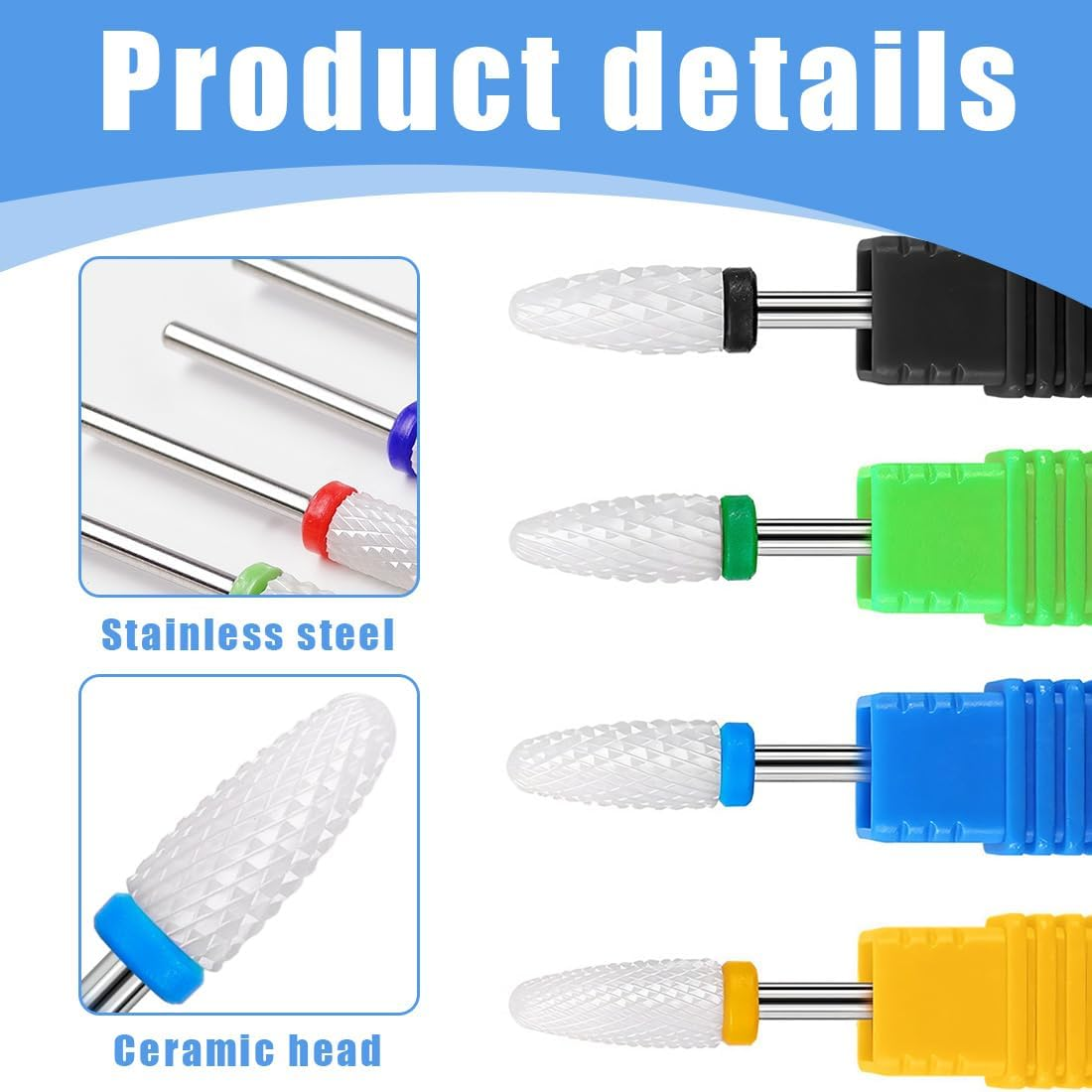 Set of 4 Nail Cutter Attachments, Cutter Bits, Bits for Nail Cutters, Cutter for Gel Nails, Nail Cutter Bits