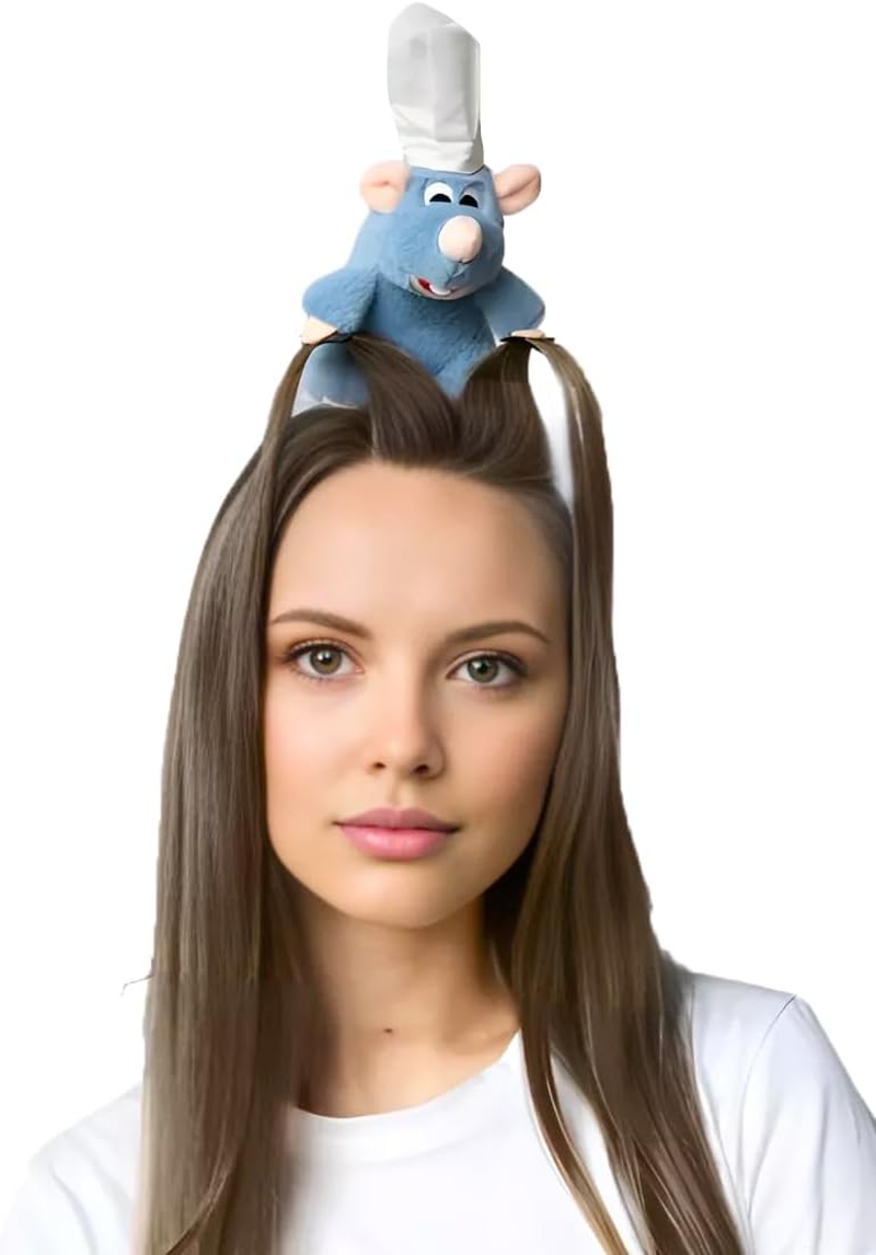 1 PCS Remy Headband, Mouse Plush Cute Mouse Stuffed Animal Headwear Cartoon Costume Props Funny Gifts for Girls Boys image number 6