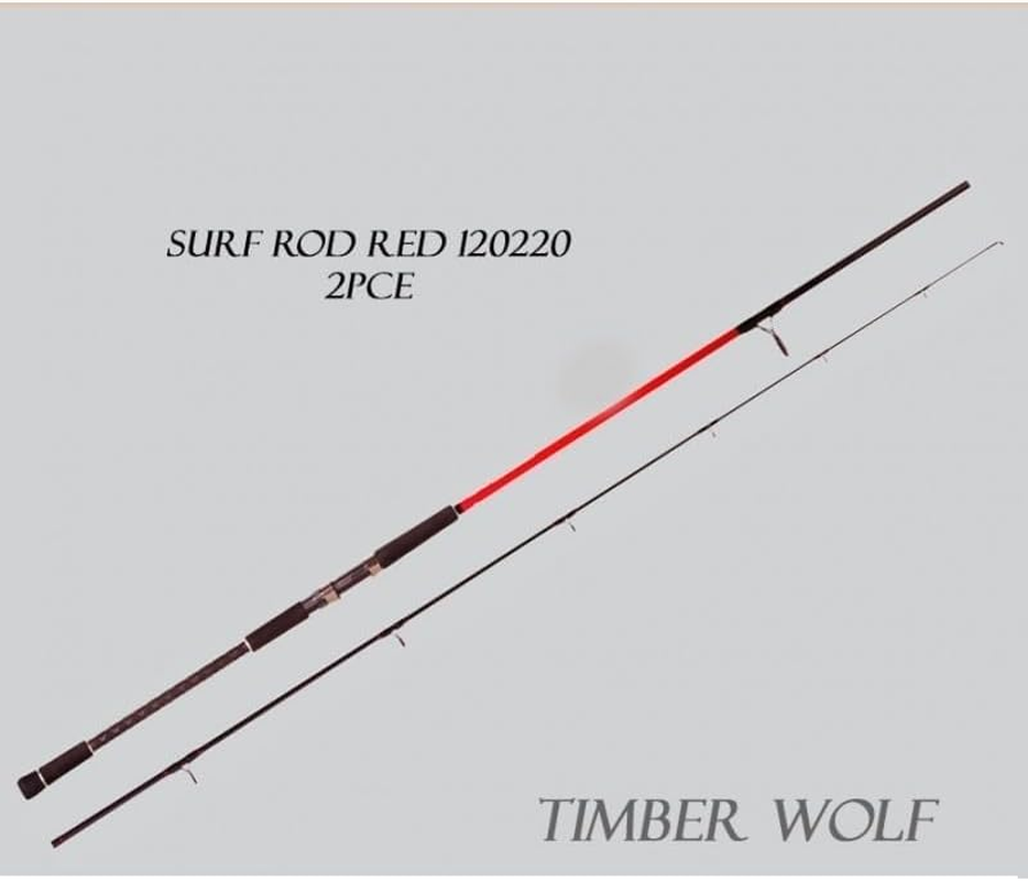 Timber Wolf 2 Sections Nano Red Surf Fishing Rod, 12 Feet Length