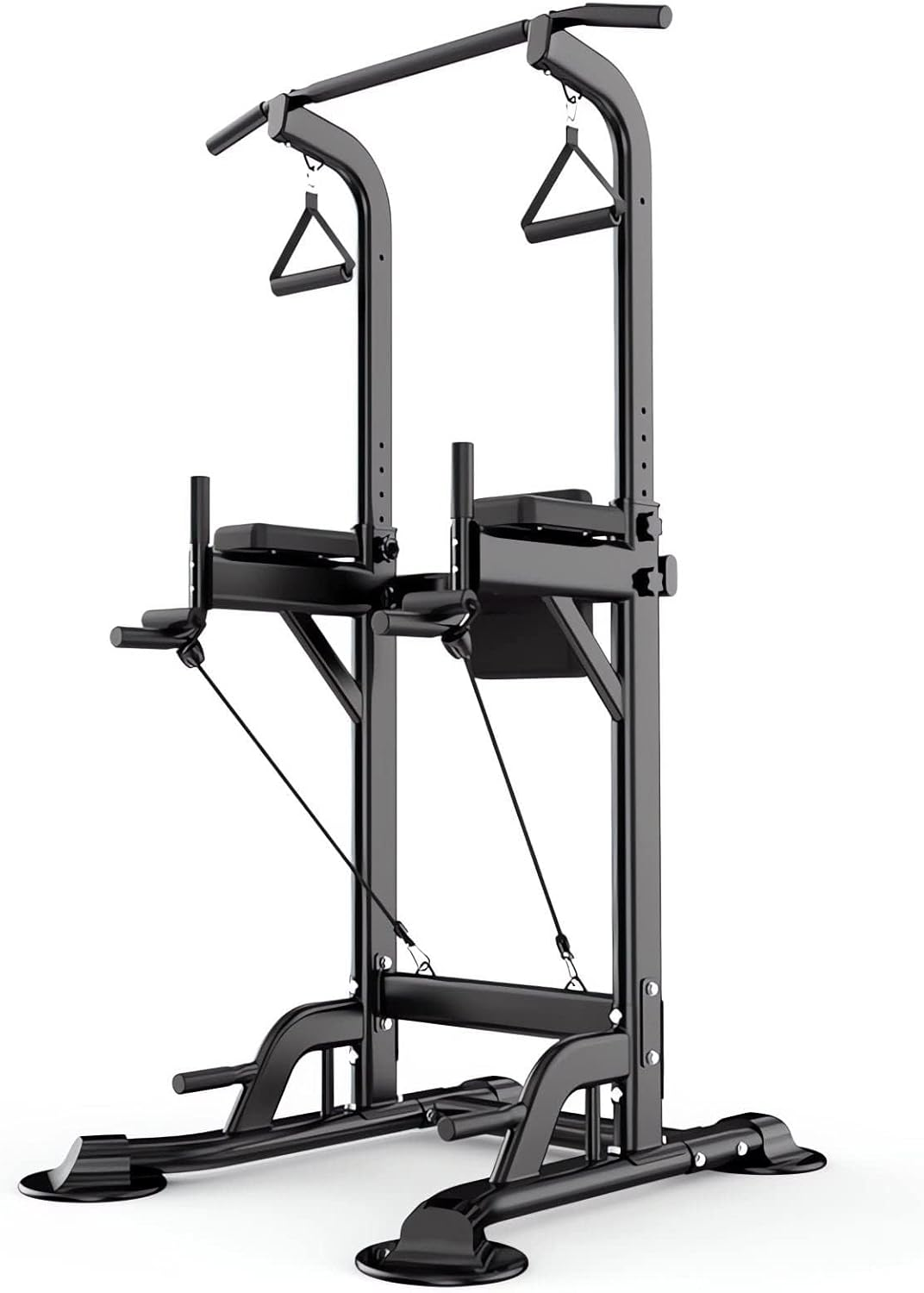Fitbliss Power Tower, Dip Station Pull up Bar for Home Adjustable Height Multifunctional Home Strength Training Fitness Exercise Equipment, Simple Installation, Durable Home Fitness Equipment