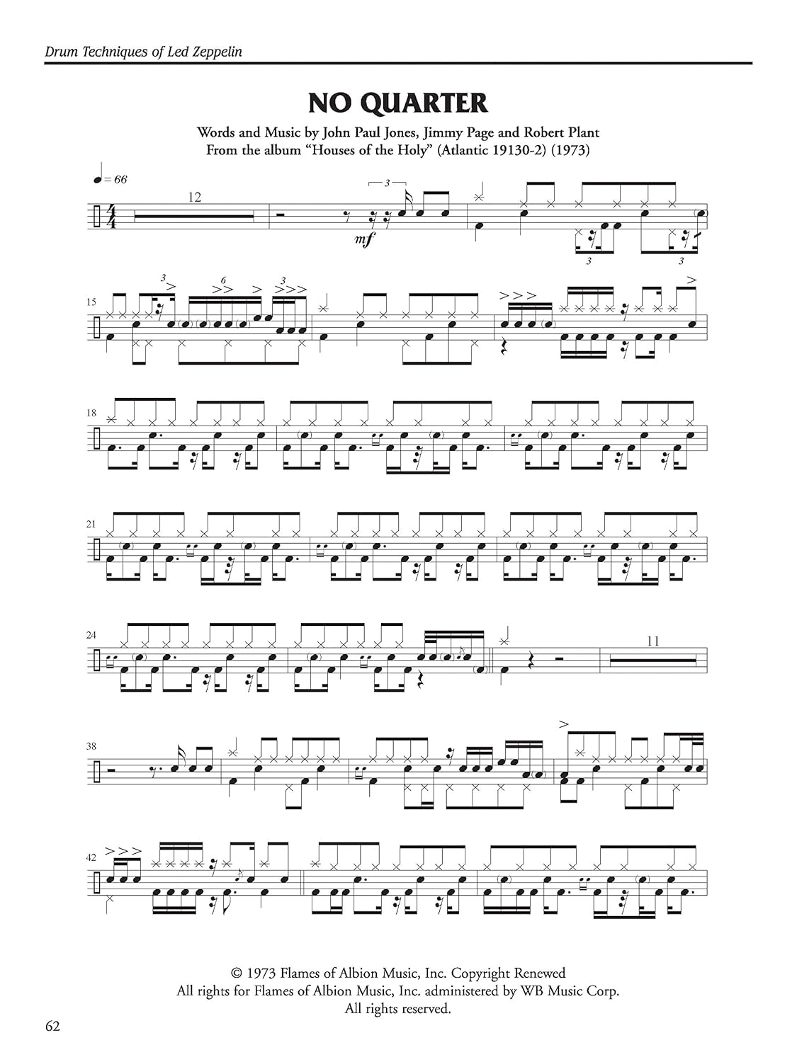 Drum Techniques of Led Zeppelin: Note for Note Transcriptions of 23 Classic John Bonham Drum Tracks: 0 image number 4