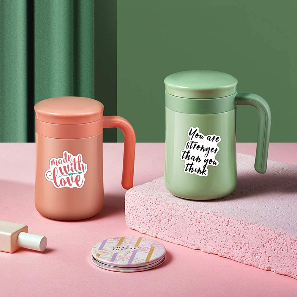 100 Pcs Inspirational Words Stickers, Motivational Quote Encouragement Waterproof Decals for Water Bottle Laptop Luggage Computer Scrapbook, Positive Stickers for Student Teacher Employee Teen - Colorful Words image number 2