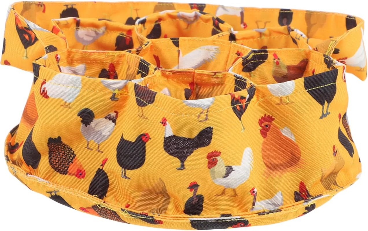 Egg Collection Basket with 7 Pouches for Chickens Ducks Geese - Canvas Storage Bag for Farmhouse and Garden Use image number 2