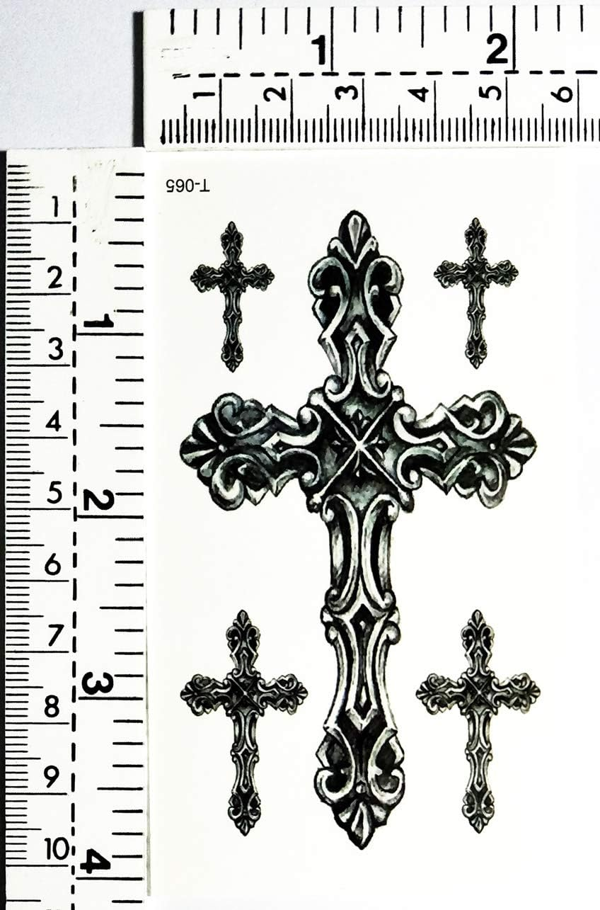 Mini Tattoos 2 Sheets Cross Cartoon Tattoos Art Stickers Waterproof Temporary Painting Make up Sexy Body Fake Tattoo for Men Women Teens (13) image number 3