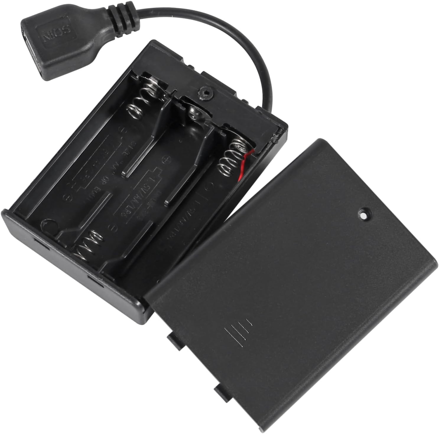 4PCS 3 Slots AA Battery Holder AA Battery Box 4.5V AA Battery Case USB Power Port with Cover On/Off Switch USB Female Socket for Battery Building Block Led Light Kit image number 5