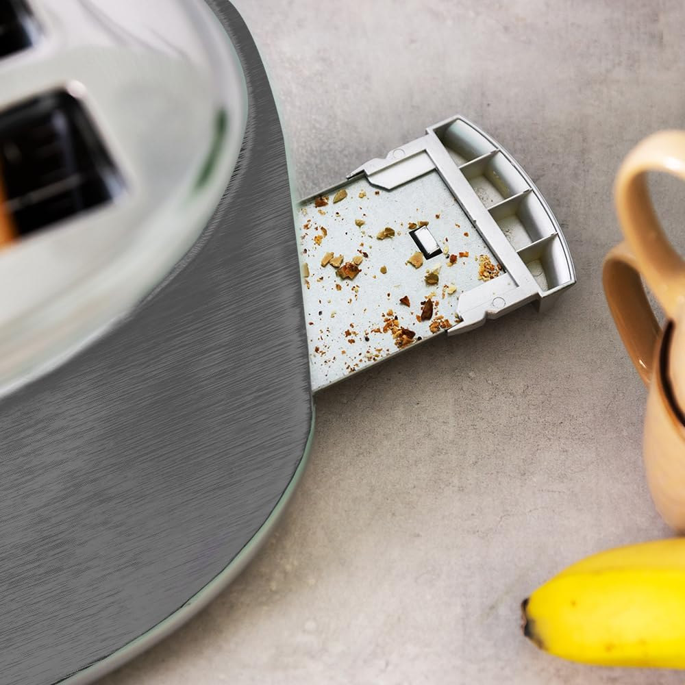 Cecotec Toaster 4 Slices Toast & Button 1600 Retro Double Inox, 1630 W, 2 Wide and Long Slots of 3.8 Cm, Stainless Steel, Top Racks, Adjustable Power, Crumb Drawer image number 7