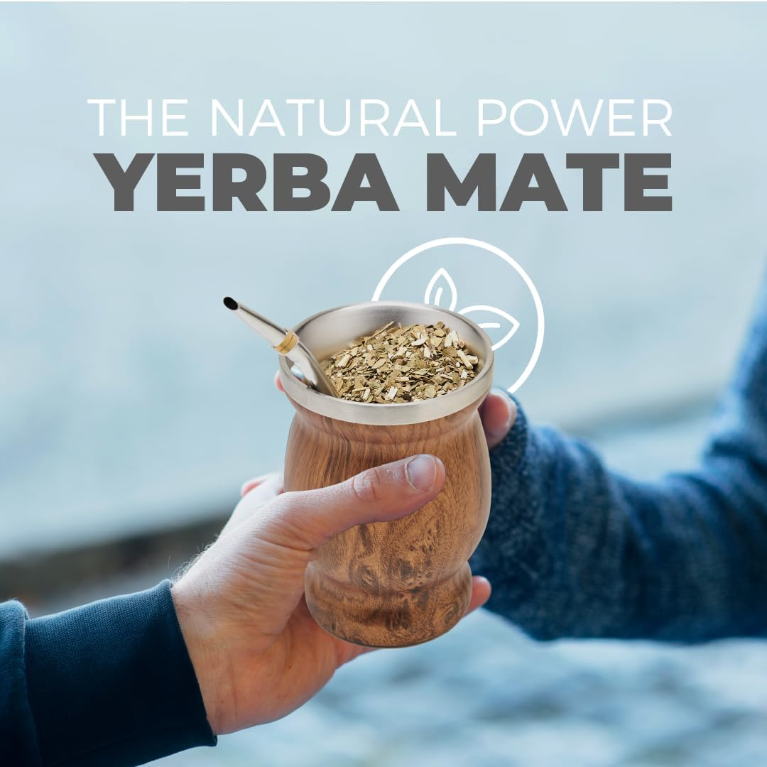 BALIBETOV Mate Cup and Bombilla Set - Yerba Mate Set Includes One Yerba Mate Cup, Two Bombilla Mate (Straw) and Brush - Stainless Steel Double-Wall | Easy to Clean Yerba Mate Gourd (Wood) - Black image number 5