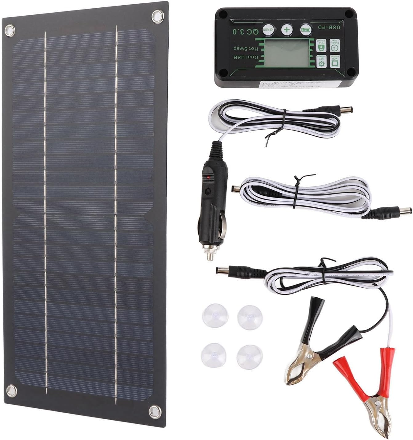 600 Watts Solar Panel Kit, High-Efficiency Monocrystalline Solar Panel Charger with Extension Cable and Battery Clip for RV Outdoor Camping and Other off Grid Applications image number 3