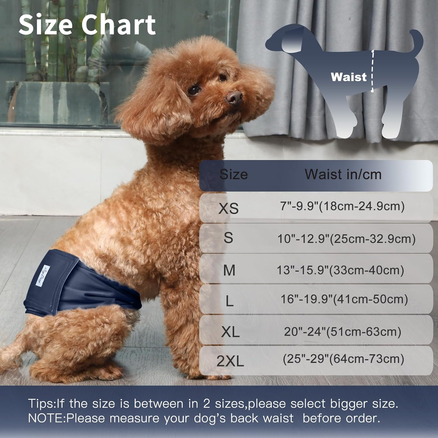 Joydaog Reusable Belly Bands for Dogs,5 Pack Premium Washable Dog Diapers Male Puppy Nappies Wrap,S image number 3