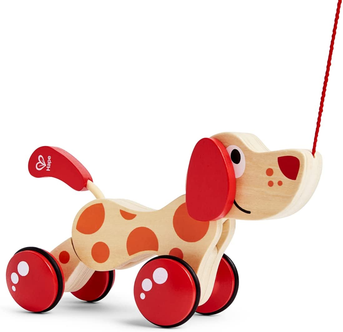 Hape Pepe Wooden Push & Pull along Dog Animal Baby/Toddler Fun Play Toy 12M+ image number 6