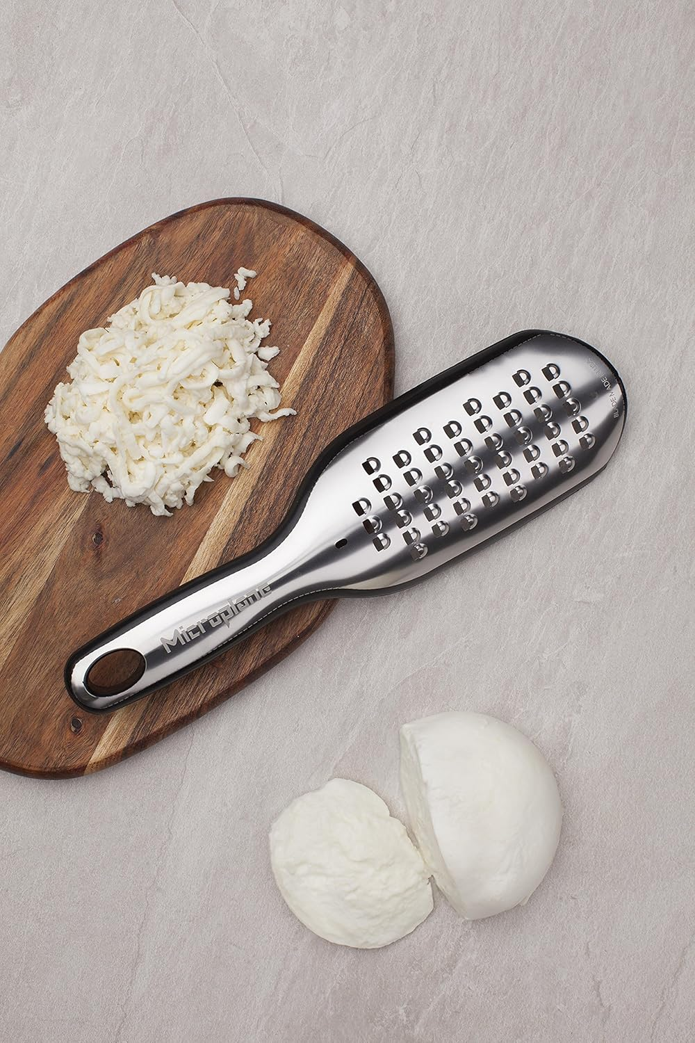 Microplane Elite Series Extra Coarse Grater - 18/8 Stainless Steel Blade, Photo-Etched Blade Technology, Soft-Grip Handle, Non-Slip Base, Dual-Purpose Cover and Measuring Cup - Black - Extra Coarse, Red image number 6