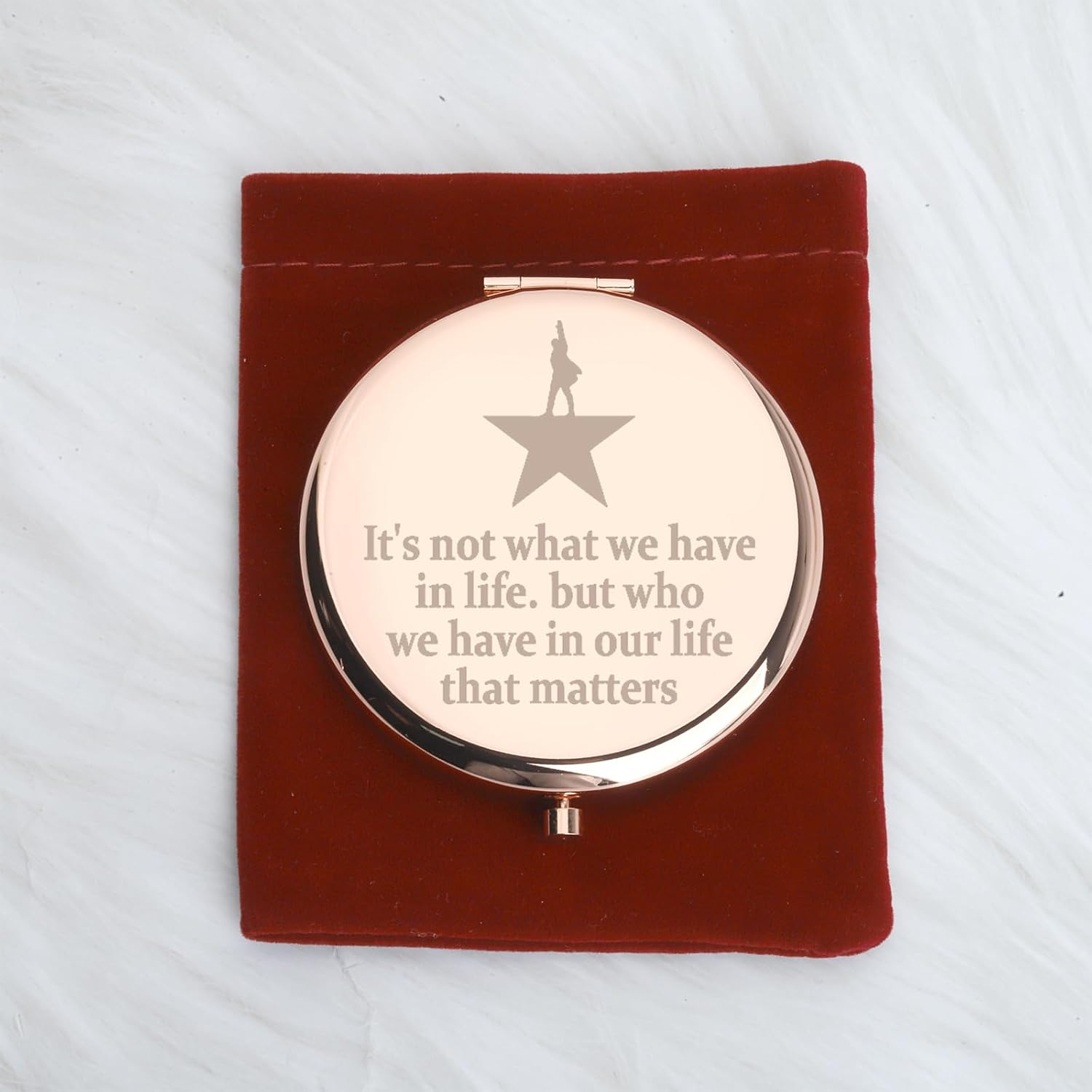 WUSUANED Hamilton Star Makeup Mirror Hamilton Musical Gift Broadway Musical Inspired Mirror Musical Drama Lover Gift Hamilton Fan Gift (Hamilton Star Mirror)