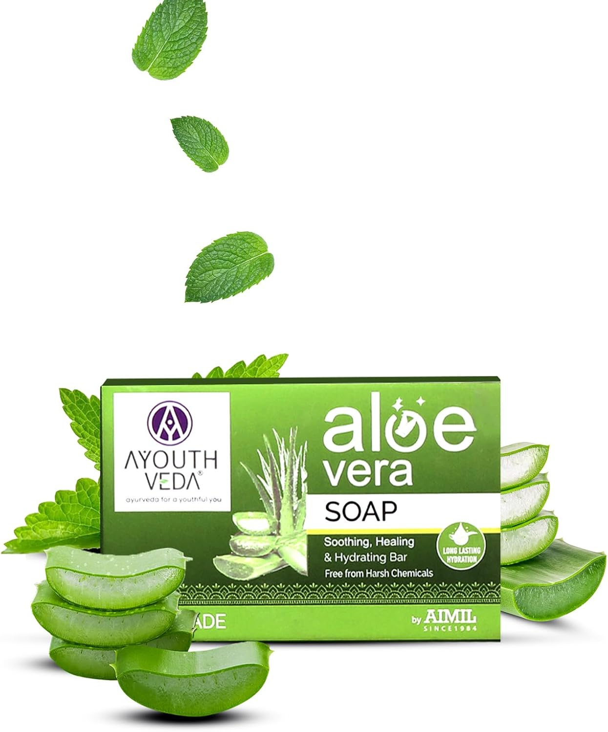 Ayouthveda Aloe Vera Bathing Soap Pack of 3 image number 2