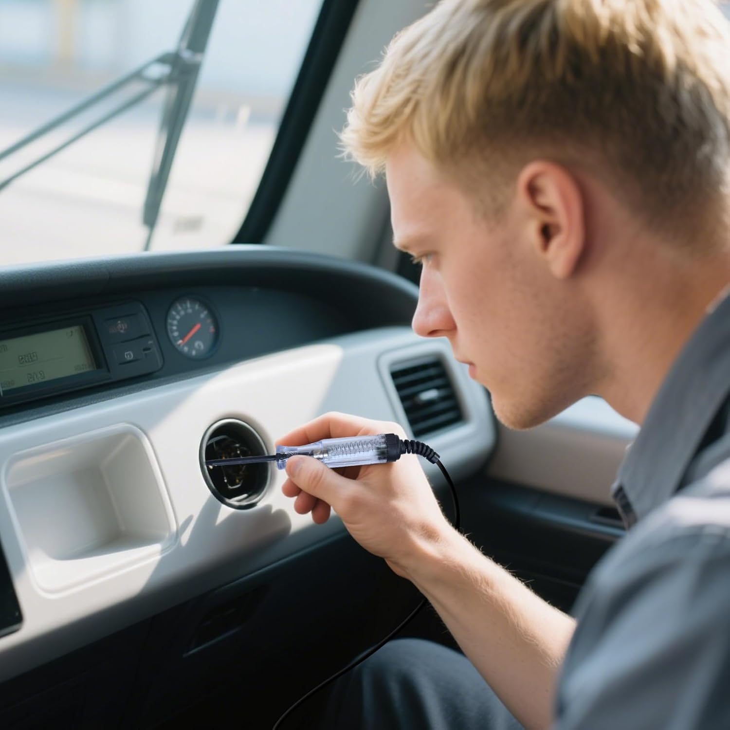 Probe Tester | Electric Circuit Tester | Voltmeter Diagnostic Tool Automotive Electricity Pen for Daily Use Marine Trailer Vehicle Electric Home Wall Outlet Truck Grounding Wire image number 1