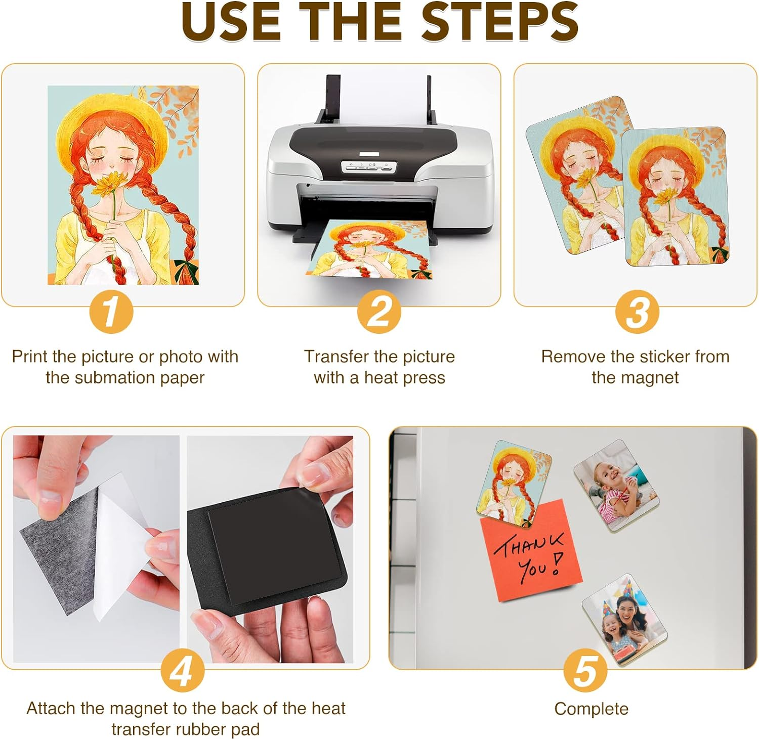 FPVLR 80Pcs Sublimation Magnet Blanks Set, Personalized Refrigerator for Home Kitchen Microwave Oven Decor or Office Calendar with 40PCS Blank Rubber Pad(6X8Cm), DIY Soft Magnetic