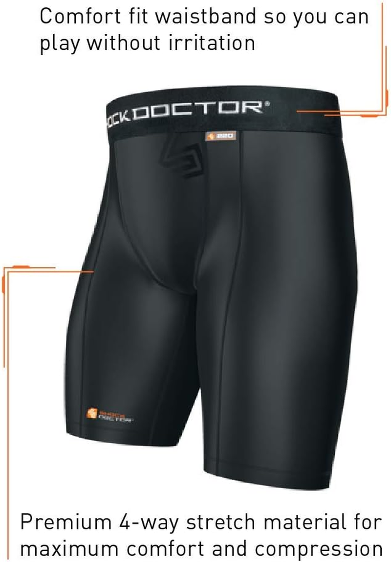Shock Doctor Compression Shorts with Cup Pocket. image number 4