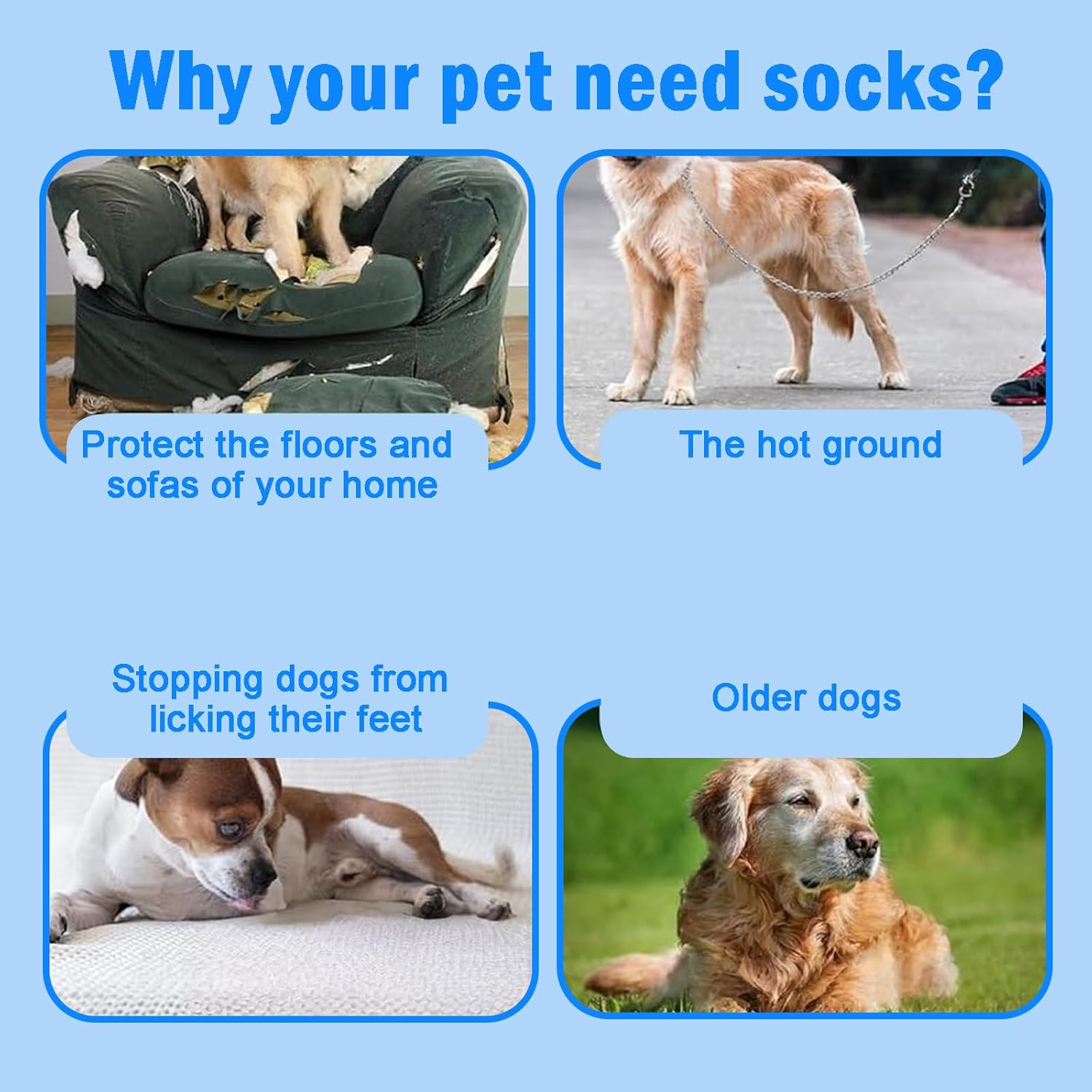 Rylaxzon Non-Slip Dog Socks with Adjustable Straps, Pet Socks, Paw Protectors for Dogs on Hardwood Floors (M) image number 4