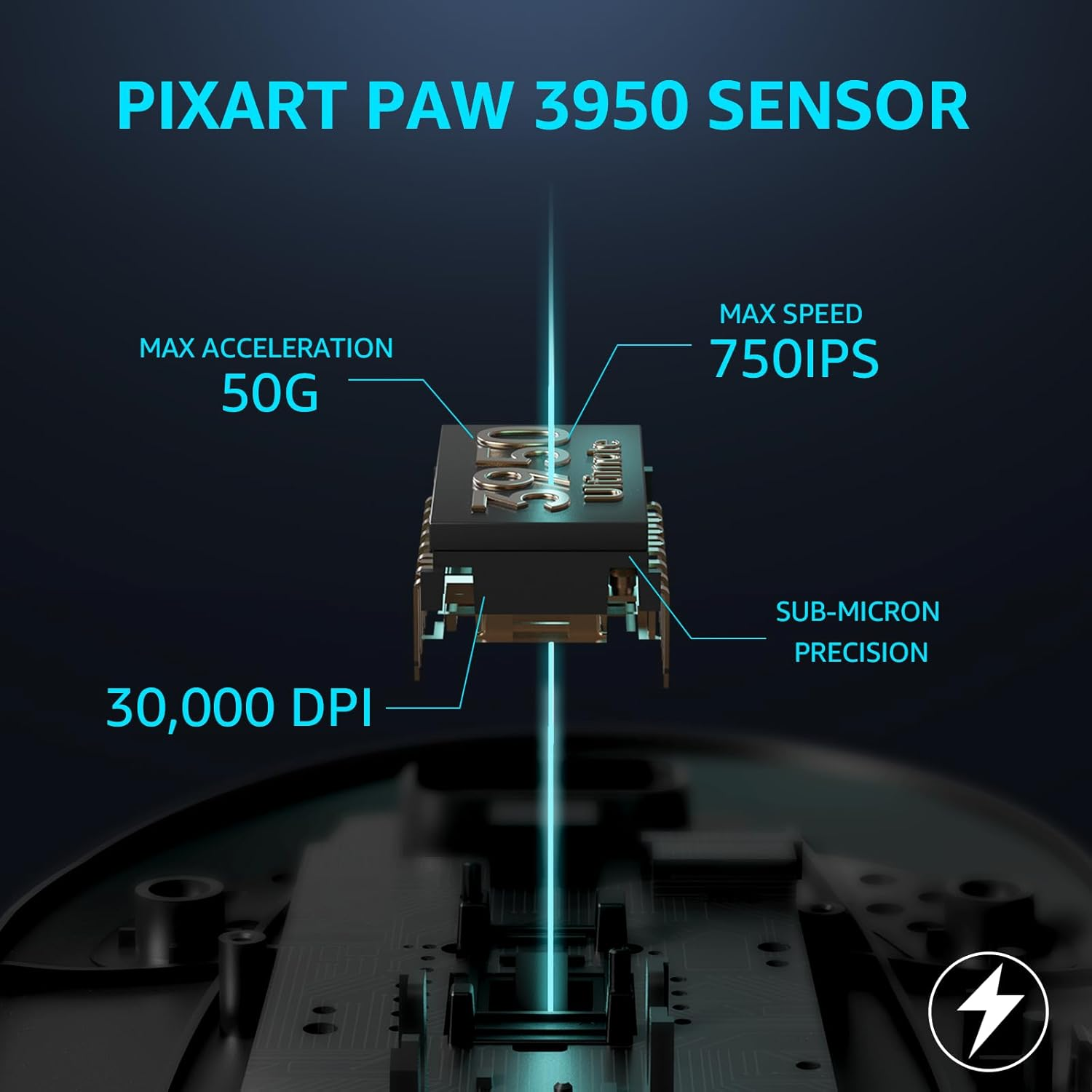 RAPOO Wireless Gaming Mouse VT3PRO MAX - 30000 Independent X/Y DPI, 8Khz Polling, PAW 3950 Ultimate Optical Gaming Mouse for PC Laptop, 1+8 Programmable Buttons, 59G Lightweight, 200-Hour Battery Life image number 1